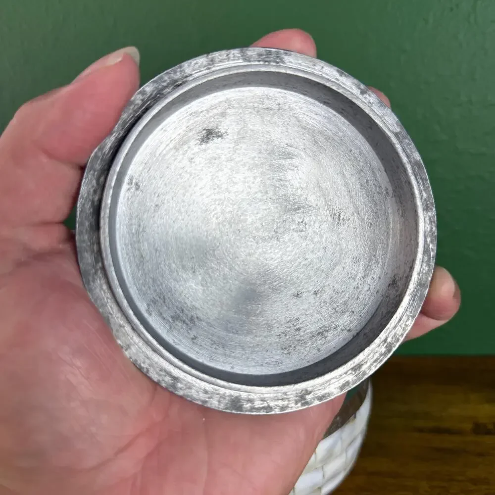 Vintage Mother of Pearl Trinket Box Jar with Lid